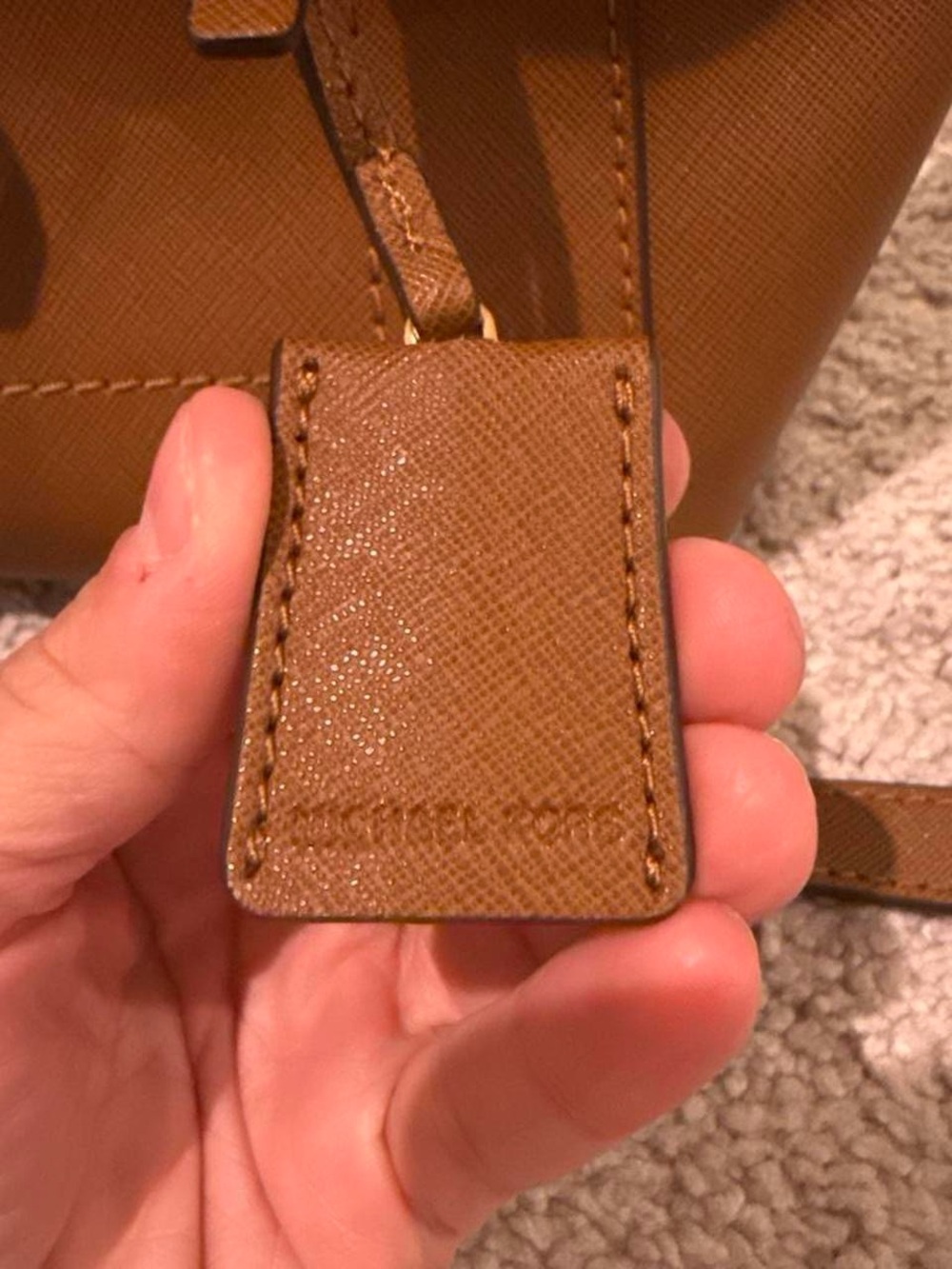 Michael Kors Cognac Saffiano Leather Crossbody with Gold Hardware - Picture 3 of 6